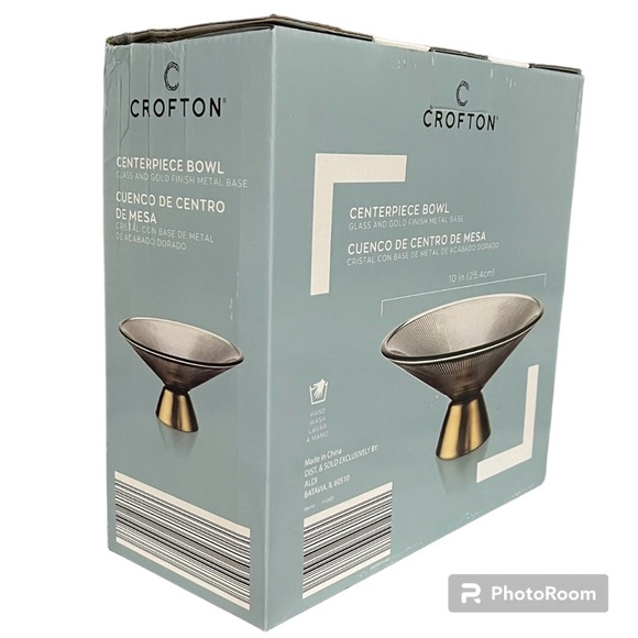 Crofton Centerpiece Bowl Smoked Gray Glass - Picture 3 of 8